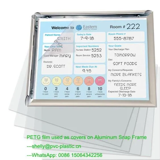 Cubiertas PETG para marcos de aluminio a presión